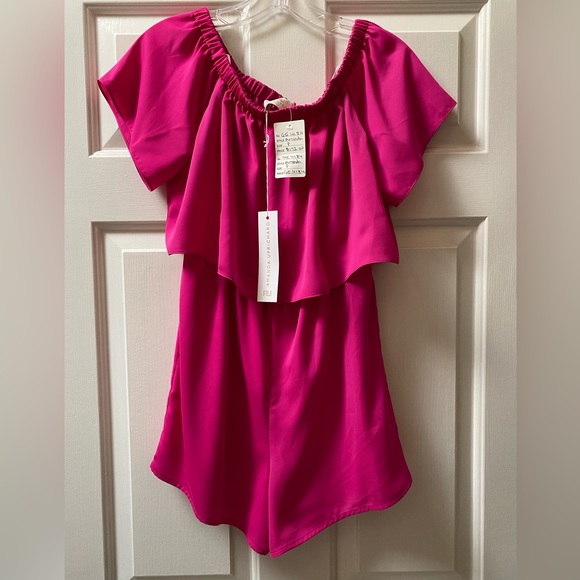 NEW WITH TAGS, Amanda Uprichard Fuchsia romper - Picture 1 of 2